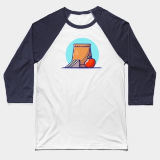 Sandwich With Apple Cartoon Vector Icon Illustration Baseball T-Shirt